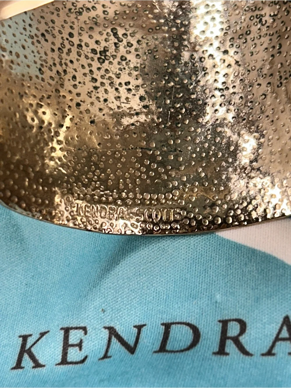 Kendra Scott Lande Cuff Bracelet Gold Hardware with Blue Agate RARE!
